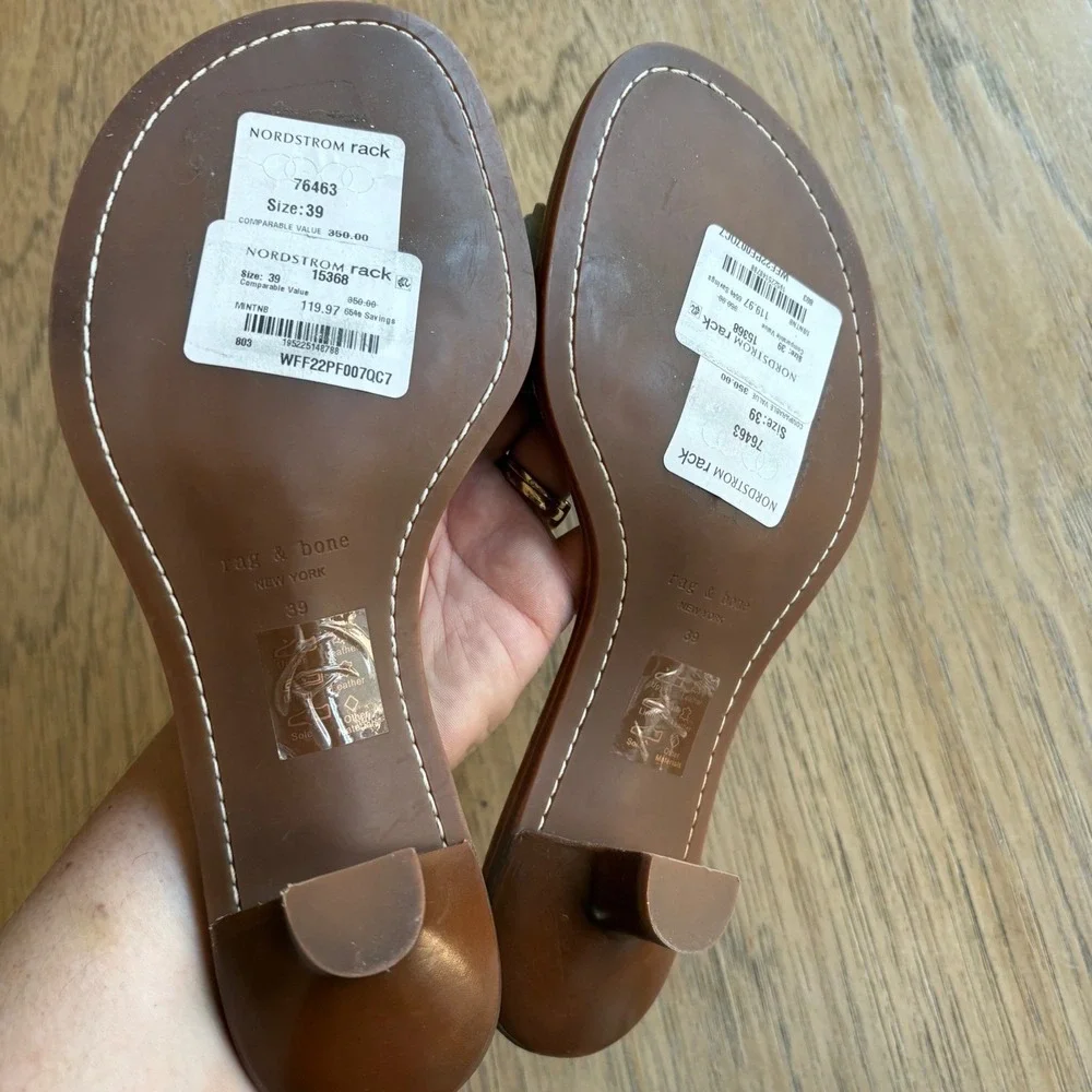 $350 NWT RAG & BONE Melrose Mint Woven Leather Kitten Heel Sandals SZ EU39;US8.5